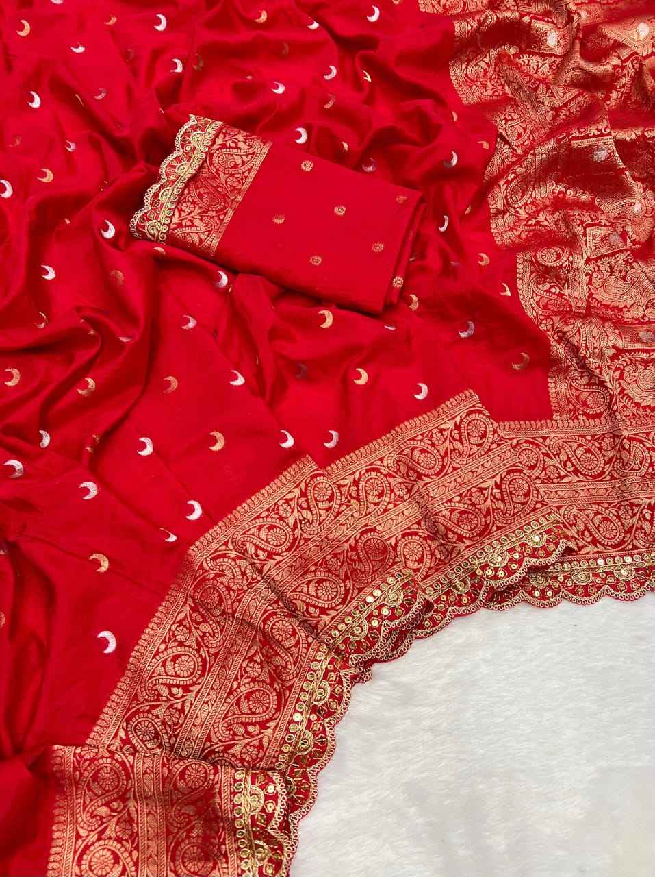 PURE KHADDI GEORGETTE KANCHI BORDER TRADITIONAL SAREE AT WHOLESALE PRICE