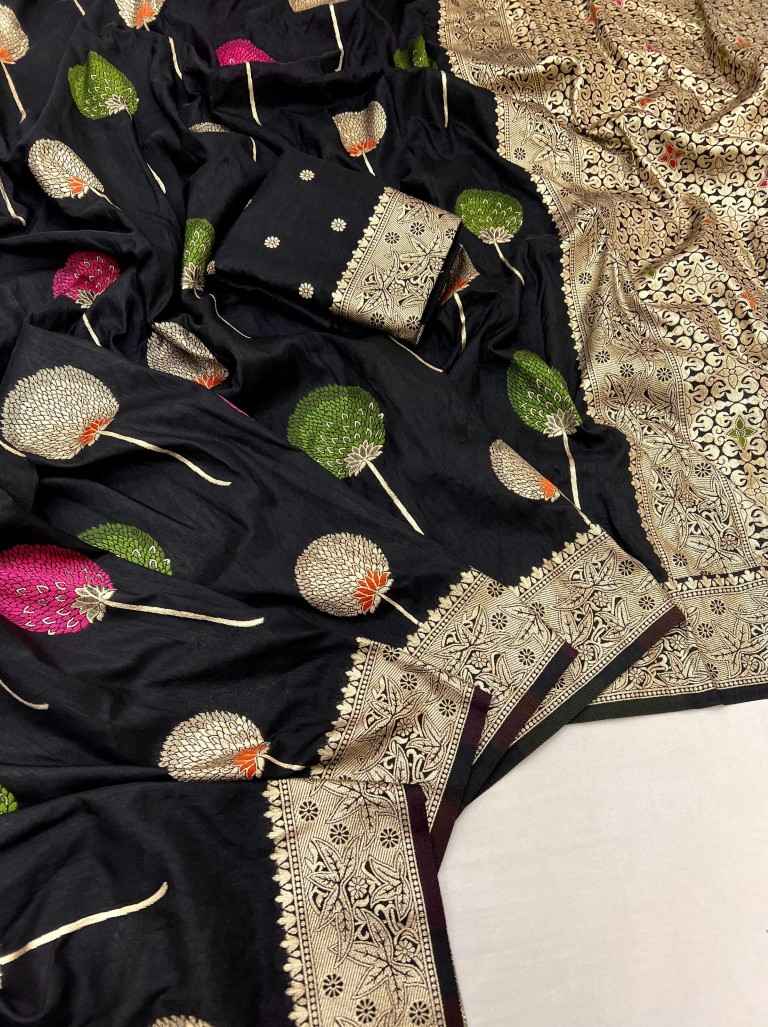 PURE KHADI GEORGETTE WEAVING MINA WORK SAREE AT WHOLESALE PRICE 