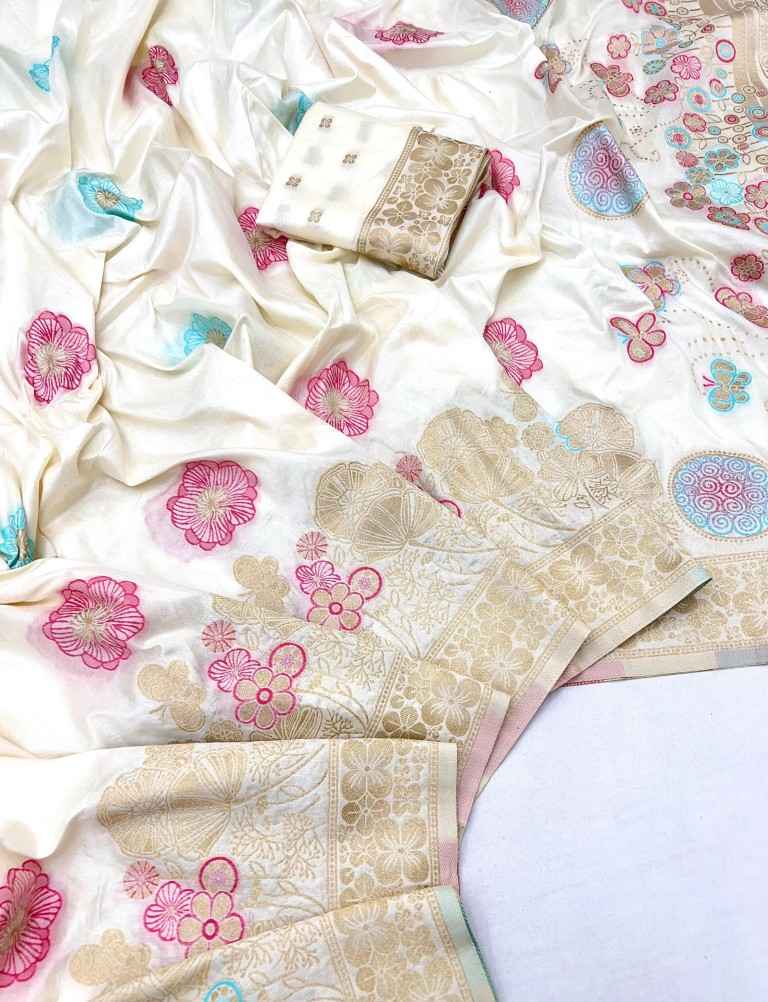 PURE KHADI GEORGETTE WEAVING MINA SAREE AT WHOLESALE PRICE