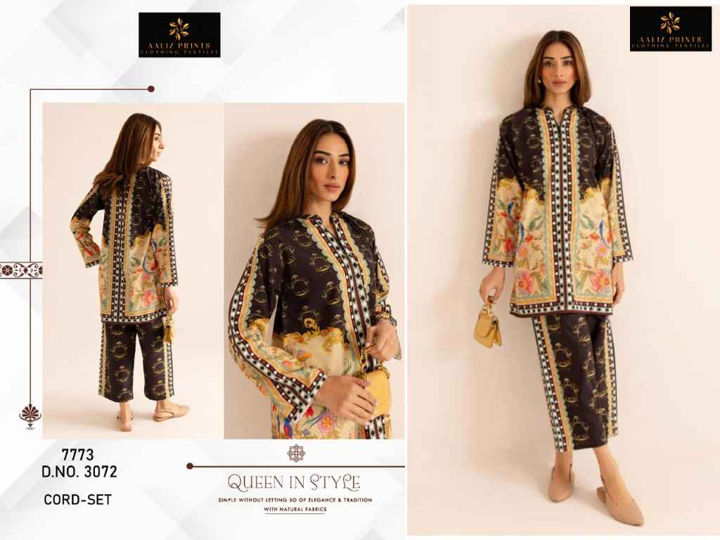 AALIZ PRINT PURE LAWN PRINTED TOP AND PLAZO CORD SET AT WHOLESALE PRICE