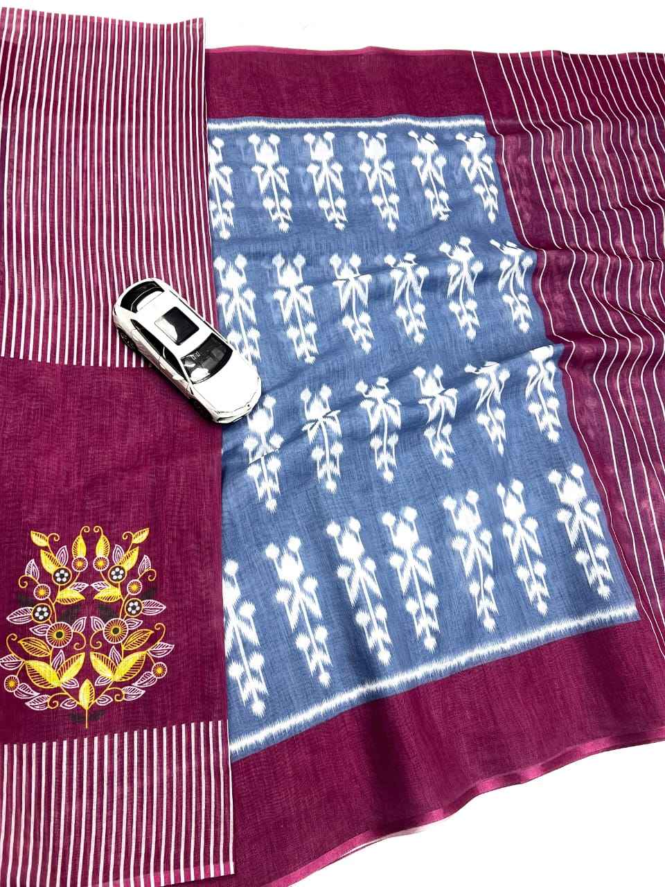 PURE LINEN DIGITAL PRINT SAREE AT WHOLESALE PRICE
