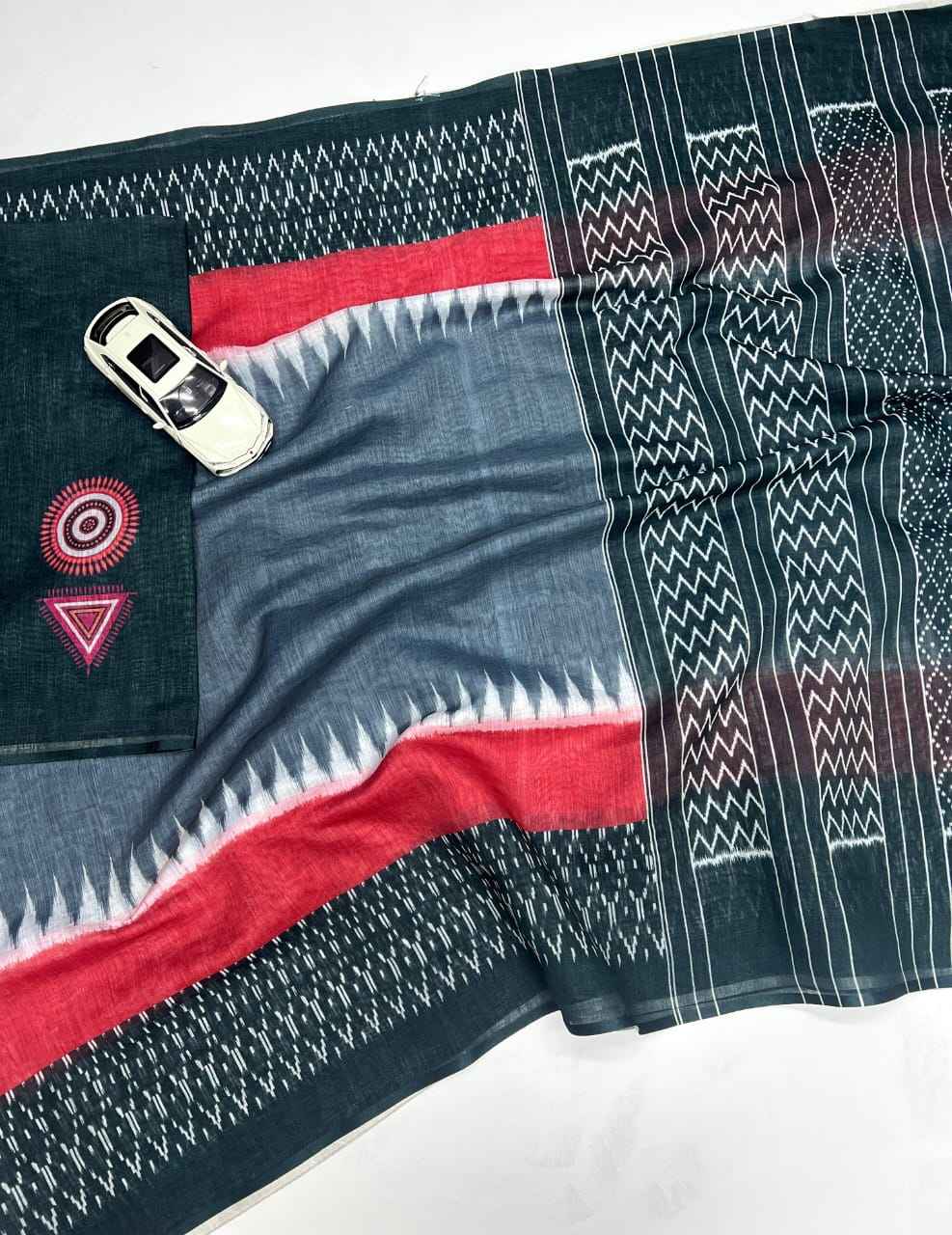PURE LINEN DIGITAL PRINT SAREE AT WHOLESALE PRICE