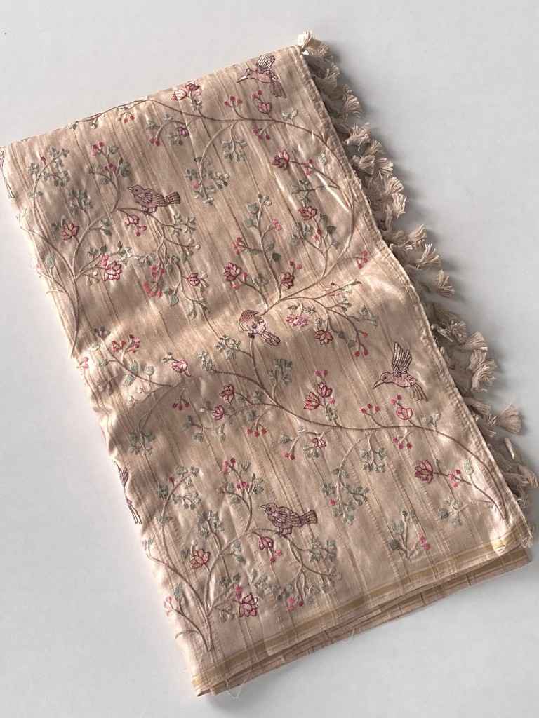 PURE LOOM TUSSAR EMBROIDERY SAREE AT WHOLESALE PRICE