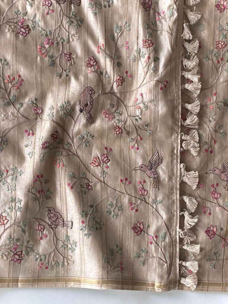 PURE LOOM TUSSAR EMBROIDERY SAREE AT WHOLESALE PRICE