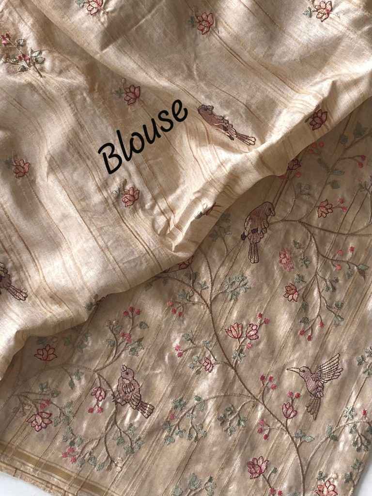 PURE LOOM TUSSAR EMBROIDERY SAREE AT WHOLESALE PRICE
