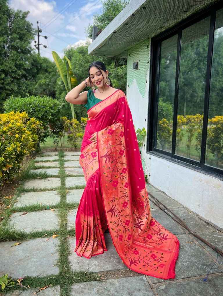 PURE PAITHANI TRADITIONAL BORDER SILK SAREE AT WHOLESALE PRICE