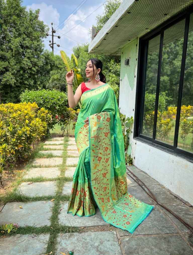 PURE PAITHANI TRADITIONAL BORDER SILK SAREE AT WHOLESALE PRICE