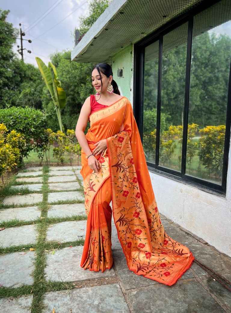 PURE PAITHANI TRADITIONAL BORDER SILK SAREE AT WHOLESALE PRICE