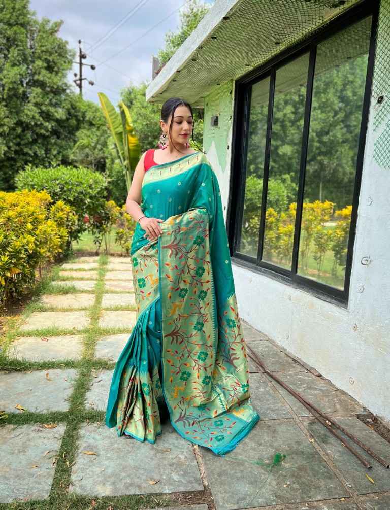 PURE PAITHANI TRADITIONAL BORDER SILK SAREE AT WHOLESALE PRICE