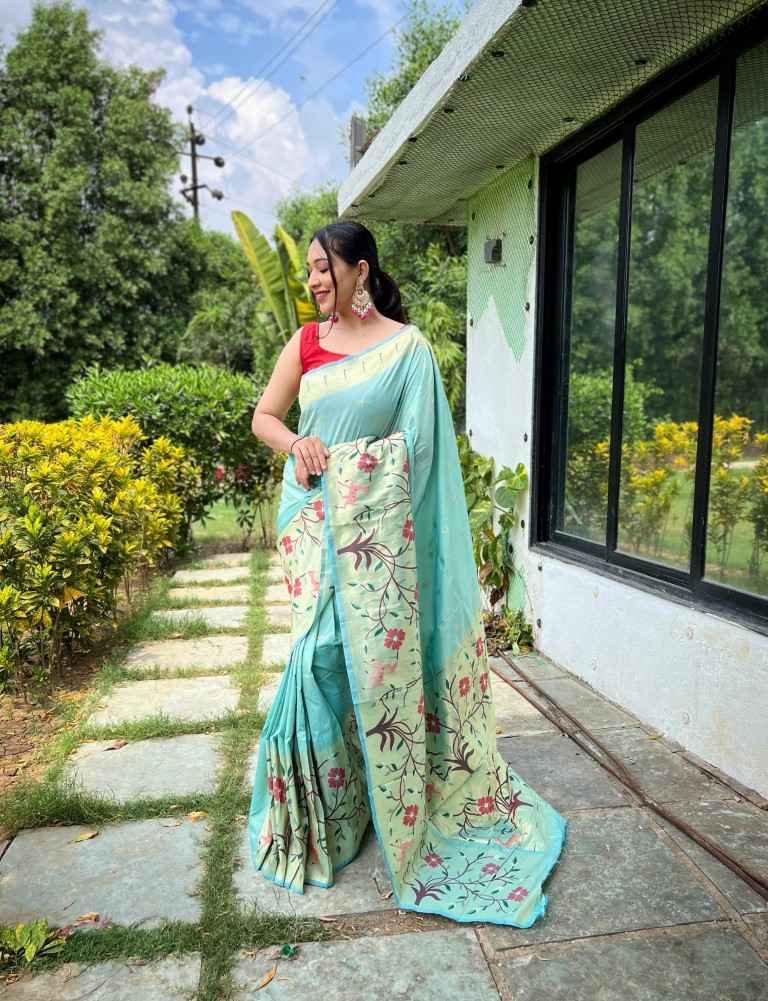 PURE PAITHANI TRADITIONAL BORDER SILK SAREE AT WHOLESALE PRICE