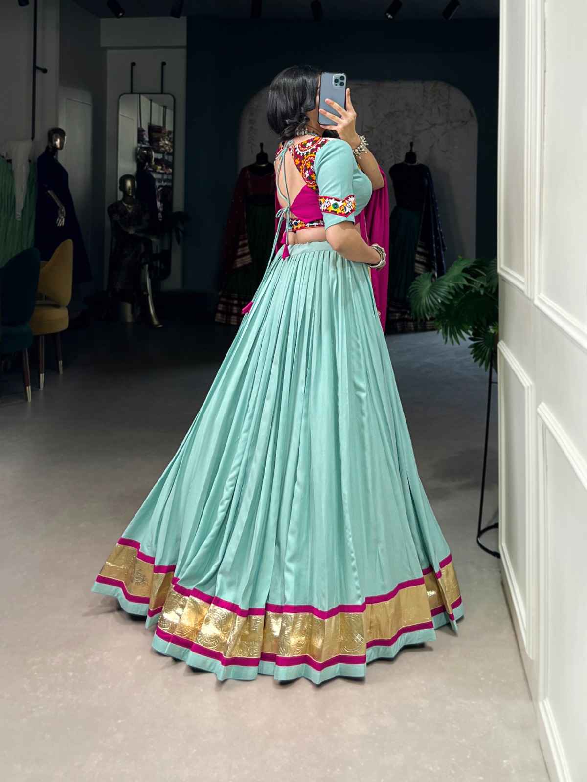 PURE RAYON EMBOSSED DESIGN LEHENGA CHOLI AT WHOLESALE PRICE