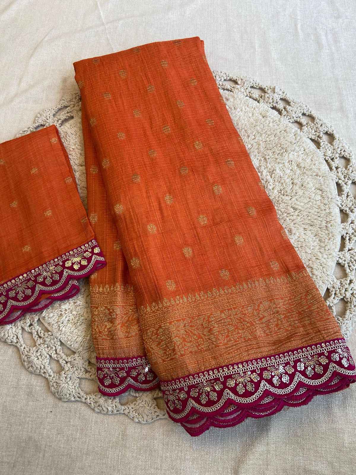 PURE SOFT BANARASI TISSUE ZARI CRUSHED SILK WEAVING SAREE AT WHOLESALE PRICE