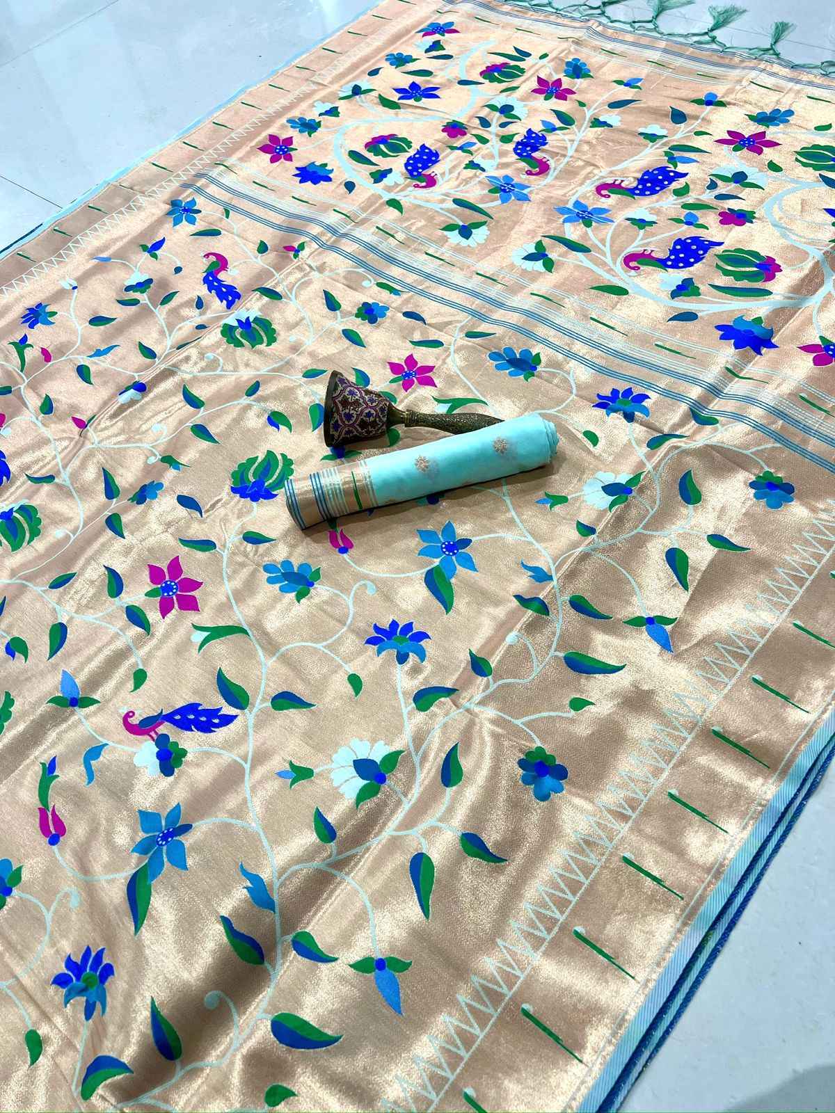PURE SOFT KANCHIVRAM BROCKET WEAVING PETHANI SILK SAREE AT WHOLESALE PRICE 