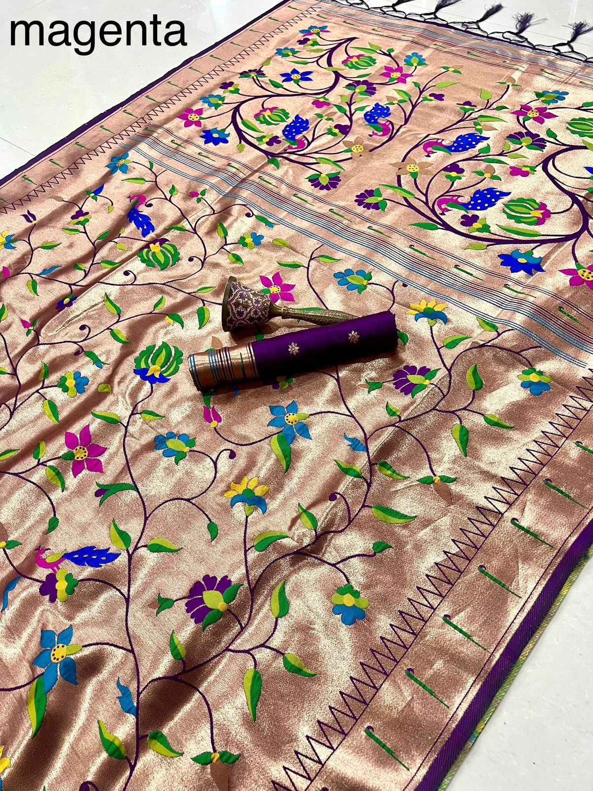PURE SOFT KANCHIVRAM BROCKET WEAVING PETHANI SILK SAREE AT WHOLESALE PRICE 
