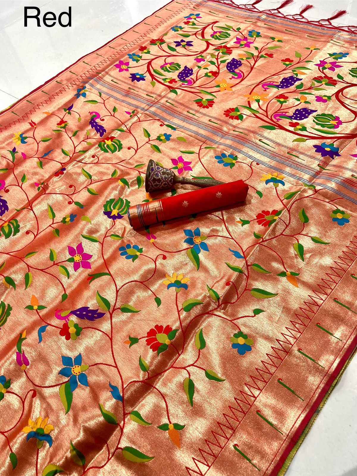 PURE SOFT KANCHIVRAM BROCKET WEAVING PETHANI SILK SAREE AT WHOLESALE PRICE 