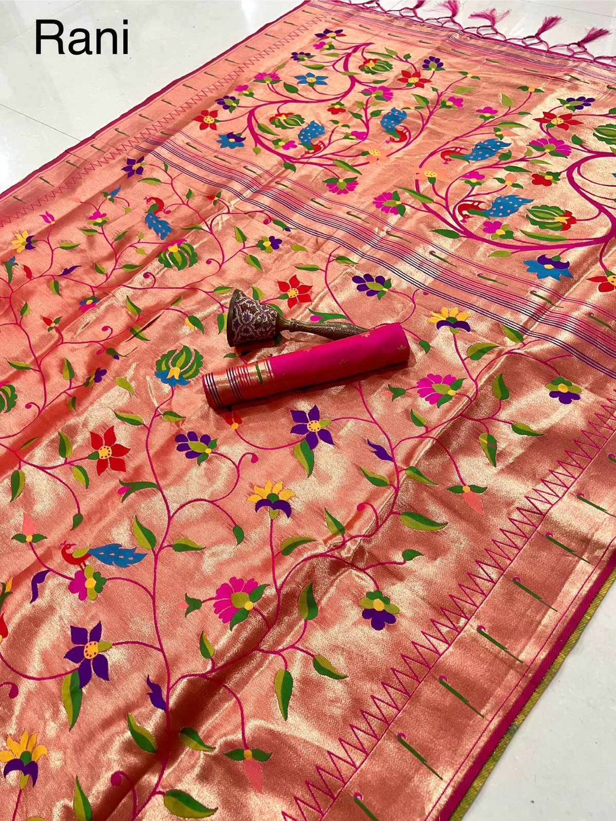 PURE SOFT KANCHIVRAM BROCKET WEAVING PETHANI SILK SAREE AT WHOLESALE PRICE 