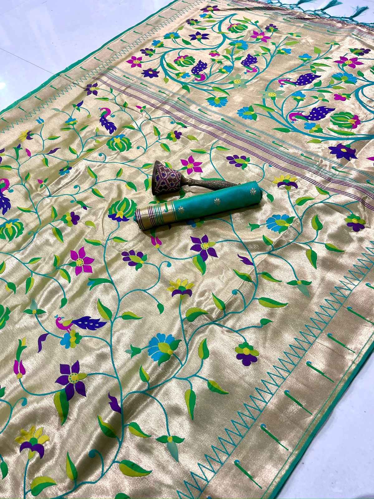 PURE SOFT KANCHIVRAM BROCKET WEAVING PETHANI SILK SAREE AT WHOLESALE PRICE 