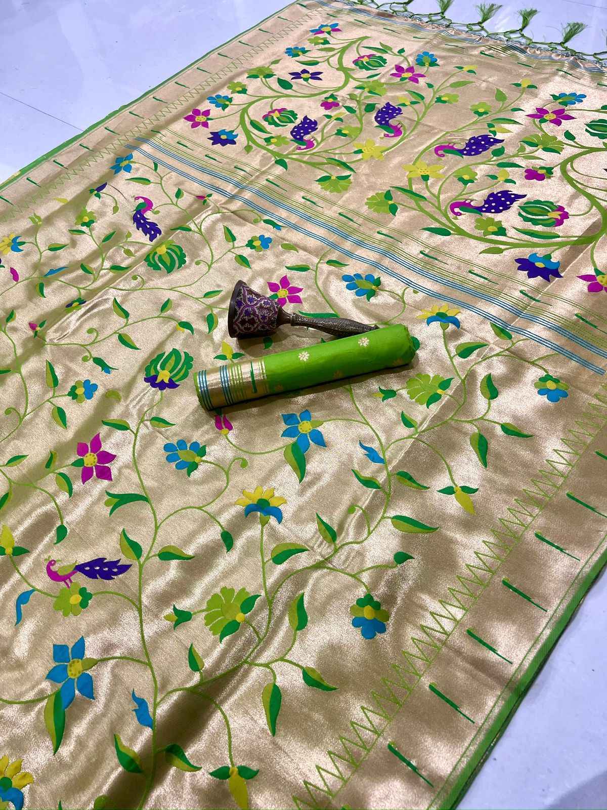 PURE SOFT KANCHIVRAM BROCKET WEAVING PETHANI SILK SAREE AT WHOLESALE PRICE 