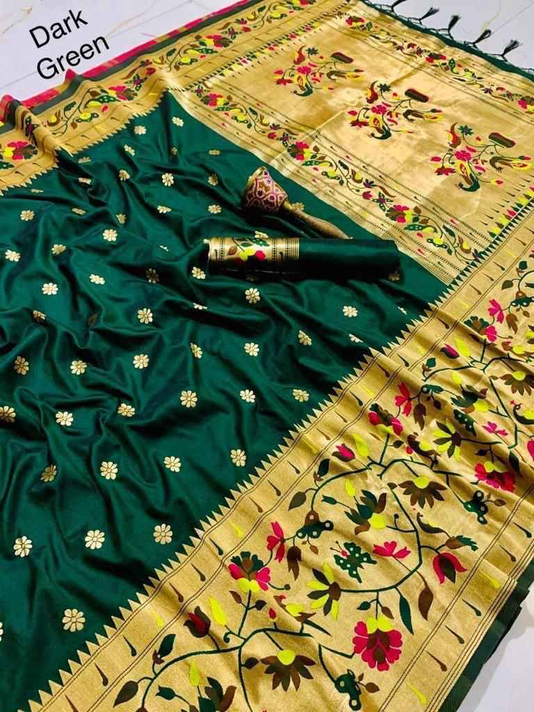 PURE SOFT KANCHIVRAM PETHANI MINAKARI BORDER SILK SAREE AT WHOLESALE PRICE