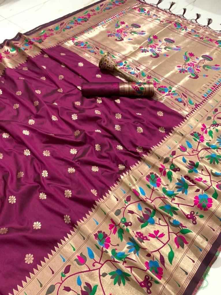 PURE SOFT KANCHIVRAM PETHANI MINAKARI BORDER SILK SAREE AT WHOLESALE PRICE