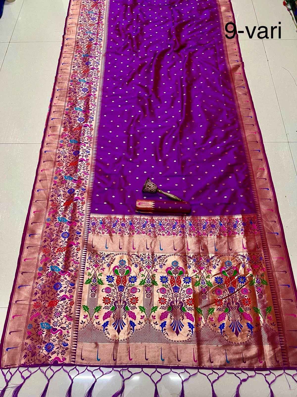 PURE SOFT KANCHIVRAM PETHANI SILK 9 YARD SAREE AT WHOLESALE PRICE