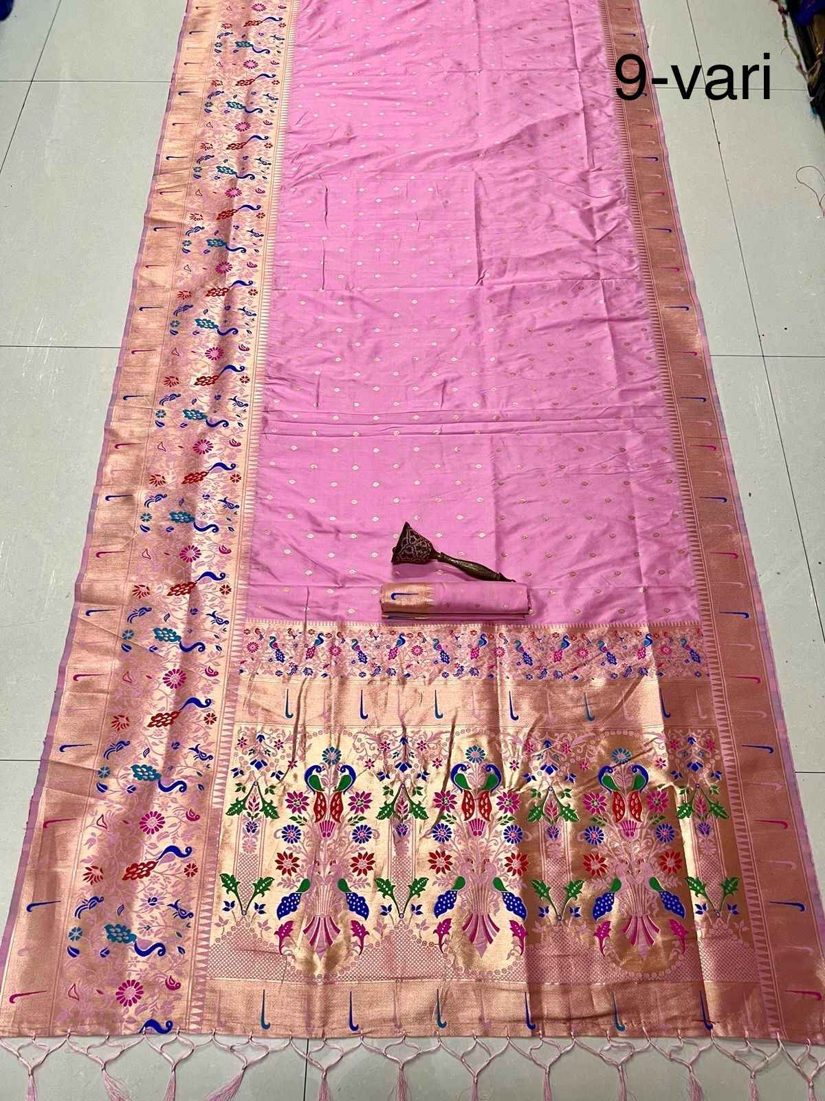 PURE SOFT KANCHIVRAM PETHANI SILK 9 YARD SAREE AT WHOLESALE PRICE