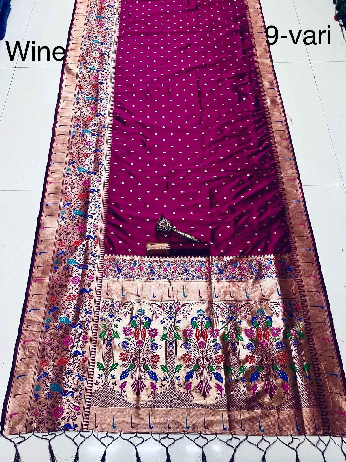 PURE SOFT KANCHIVRAM PETHANI SILK 9 YARD SAREE AT WHOLESALE PRICE