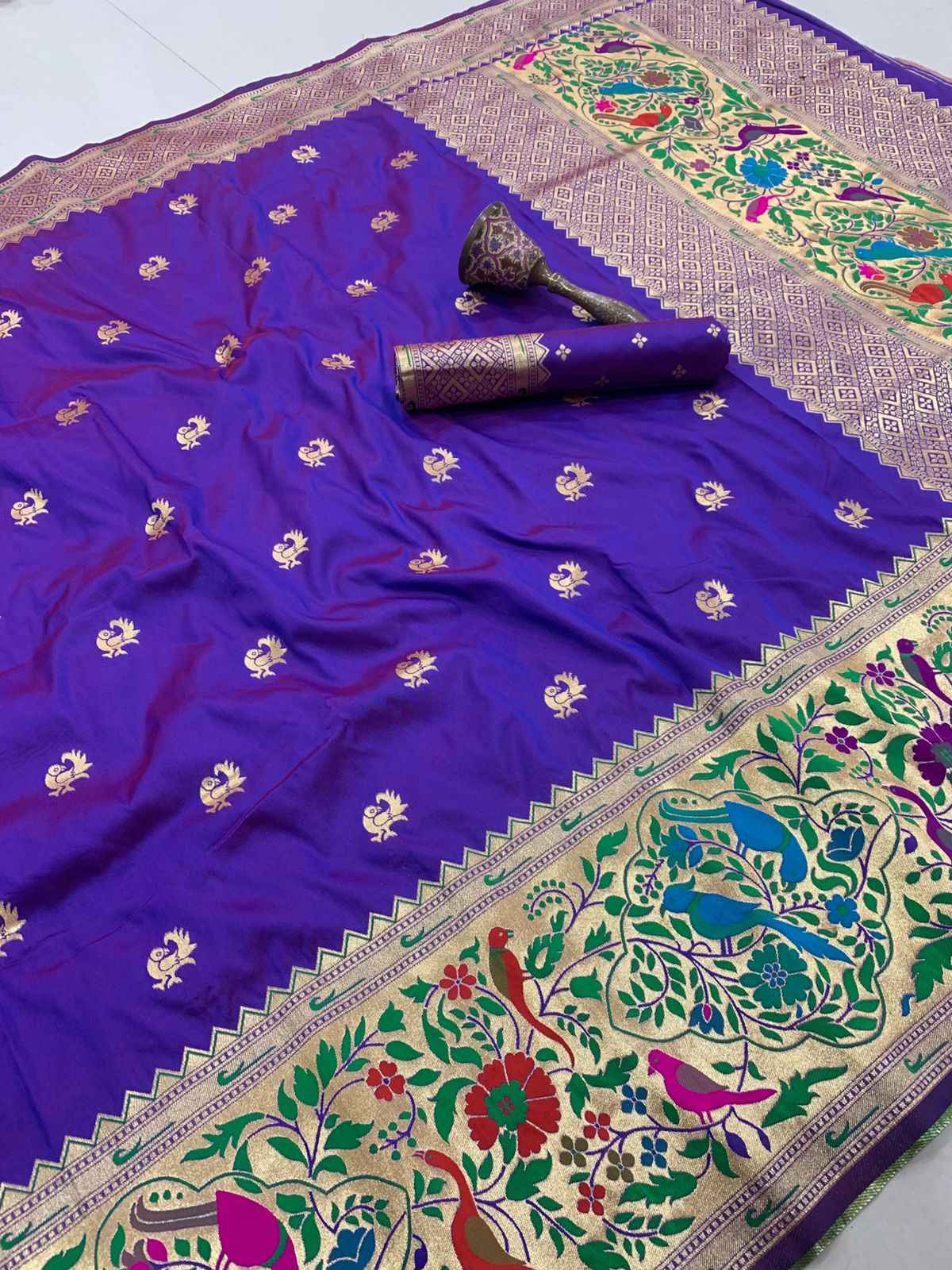 PURE SOFT KANCHIVRAM PETHANI SILK BIG BODER SAREE AT WHOLESALE PRICE