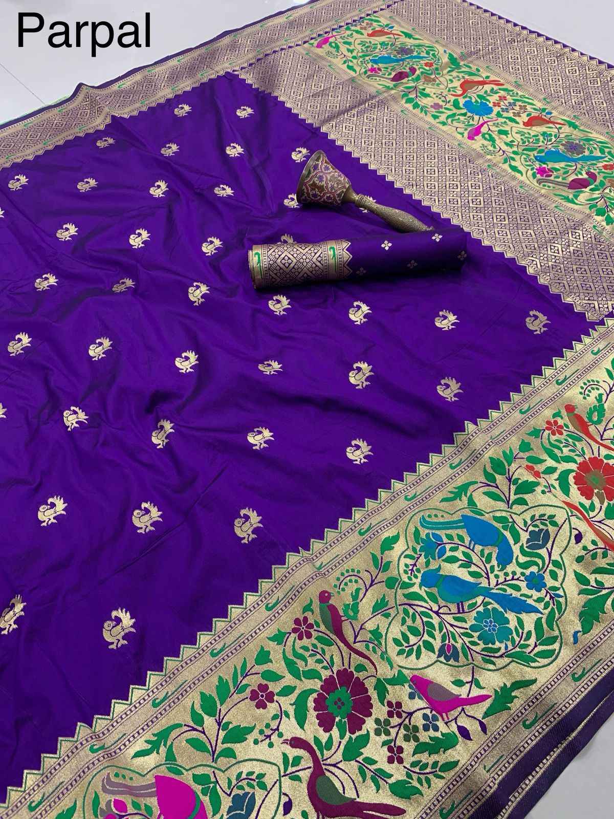 PURE SOFT KANCHIVRAM PETHANI SILK BIG BODER SAREE AT WHOLESALE PRICE