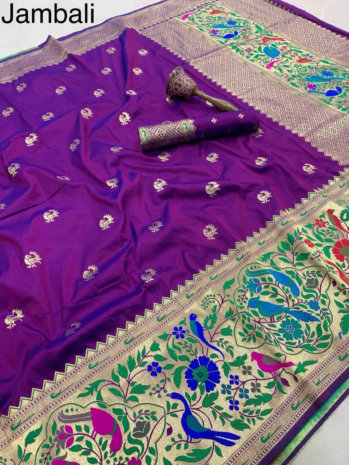 PURE SOFT KANCHIVRAM PETHANI SILK BIG BODER SAREE AT WHOLESALE PRICE