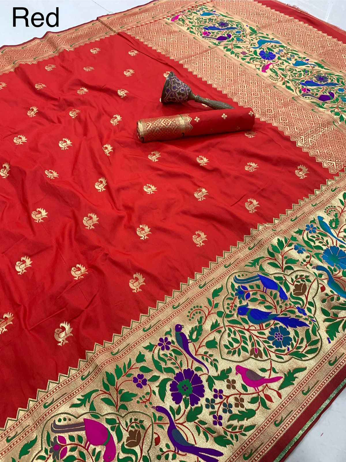 PURE SOFT KANCHIVRAM PETHANI SILK BIG BODER SAREE AT WHOLESALE PRICE