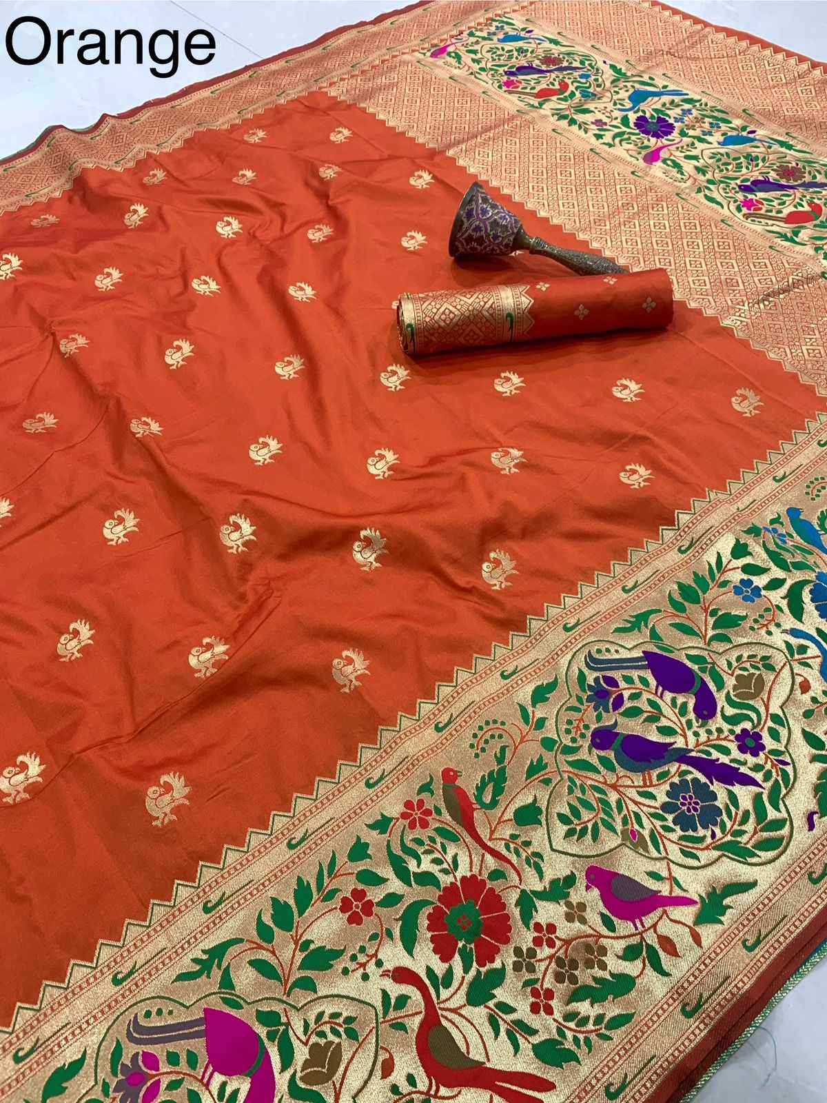 PURE SOFT KANCHIVRAM PETHANI SILK BIG BODER SAREE AT WHOLESALE PRICE