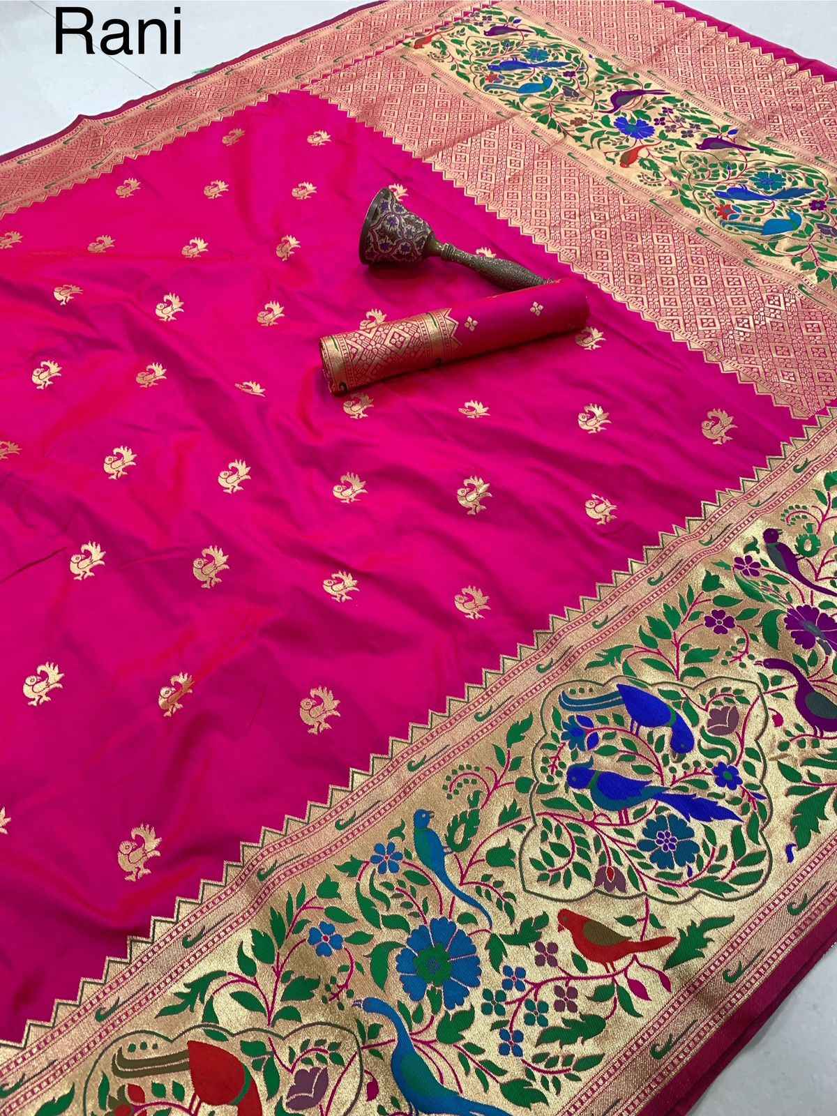 PURE SOFT KANCHIVRAM PETHANI SILK BIG BODER SAREE AT WHOLESALE PRICE