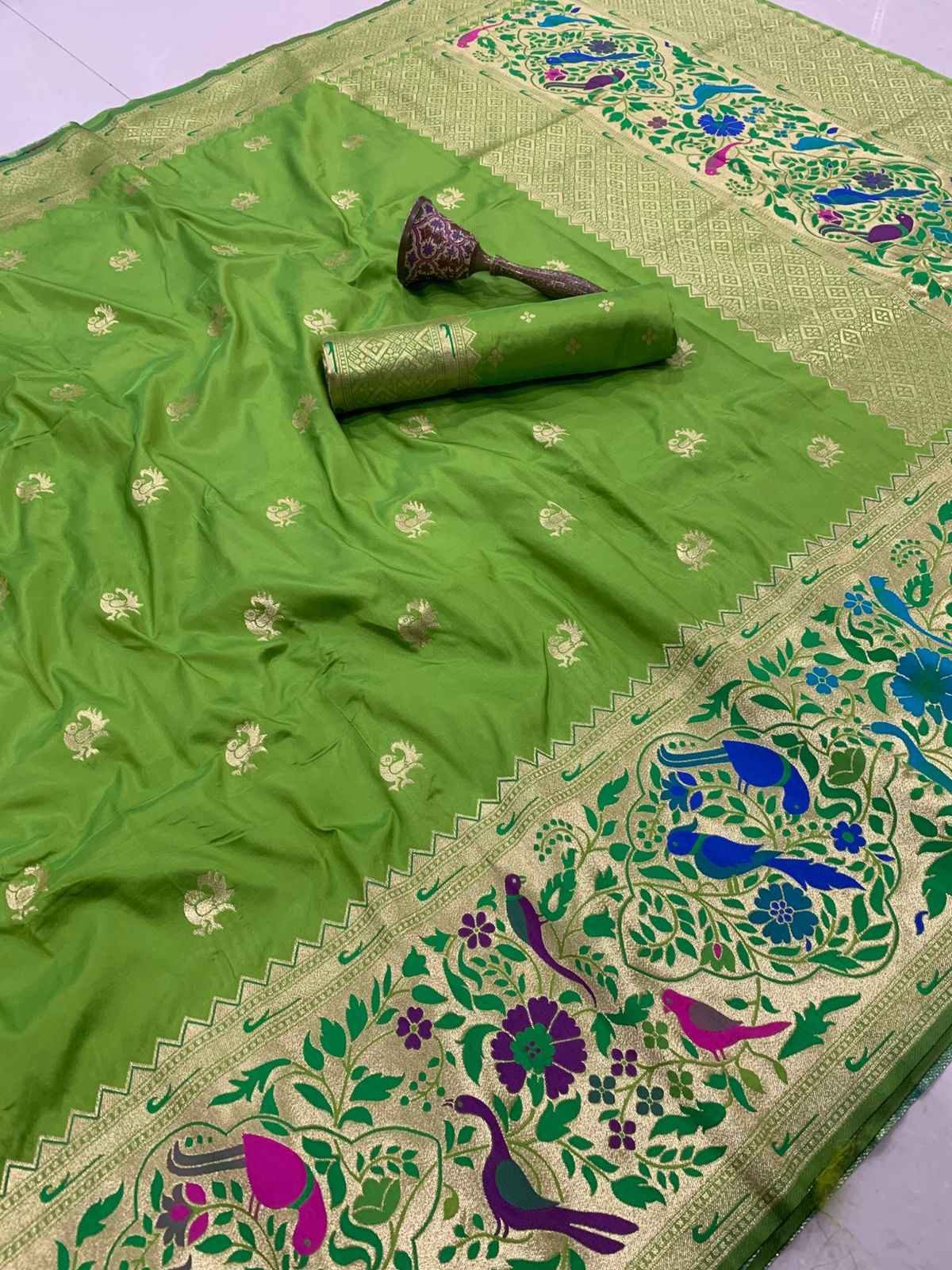 PURE SOFT KANCHIVRAM PETHANI SILK BIG BODER SAREE AT WHOLESALE PRICE