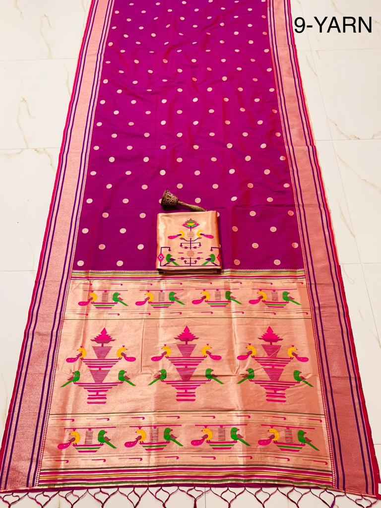 PURE SOFT KANCHIVRAM PETHANI SILK PURE ZARI 9 YARD SAREE AT WHOLESALE PRICE
