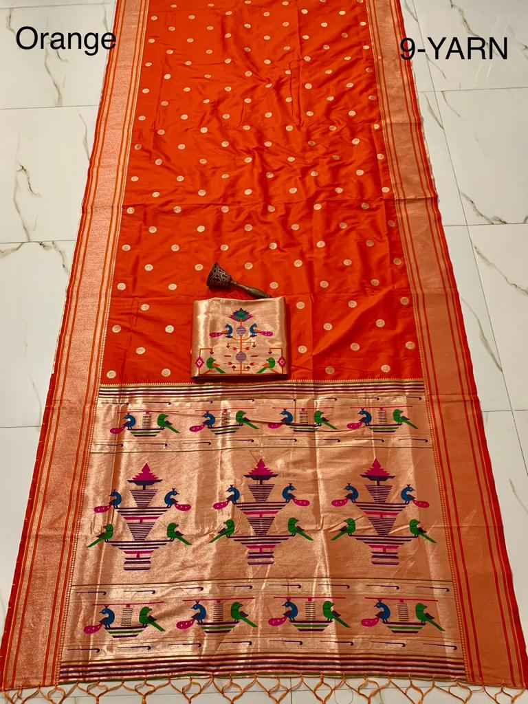 PURE SOFT KANCHIVRAM PETHANI SILK PURE ZARI 9 YARD SAREE AT WHOLESALE PRICE