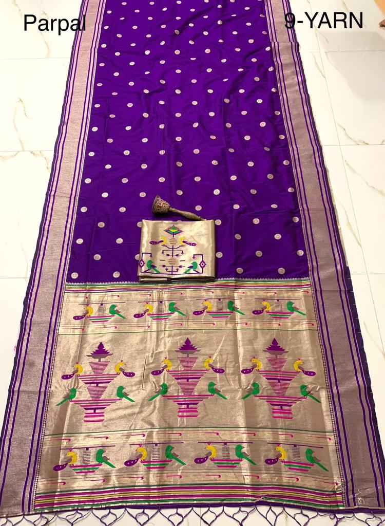 PURE SOFT KANCHIVRAM PETHANI SILK PURE ZARI 9 YARD SAREE AT WHOLESALE PRICE