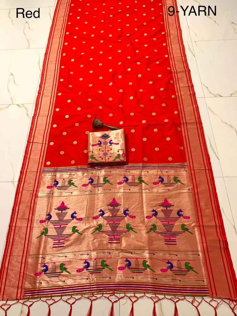 PURE SOFT KANCHIVRAM PETHANI SILK PURE ZARI 9 YARD SAREE AT WHOLESALE PRICE