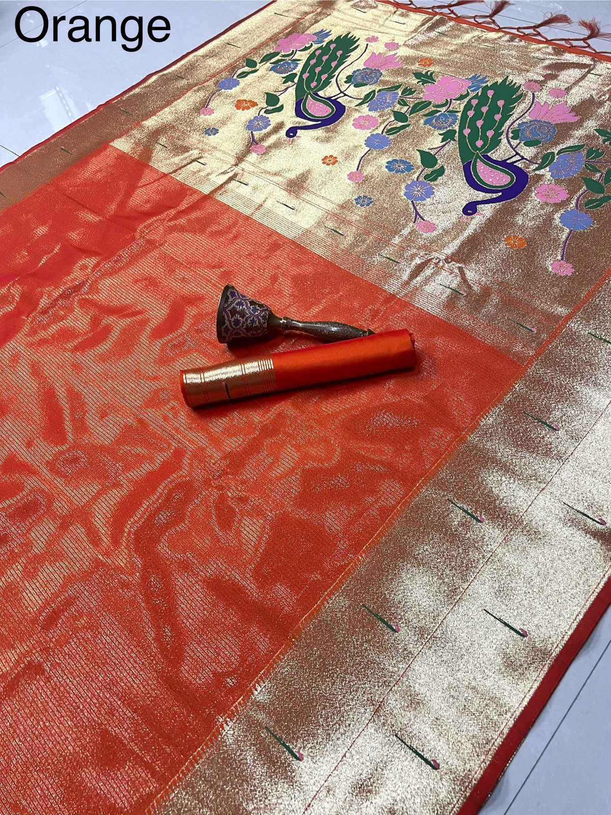 PURE SOFT KANCHIVRAM TISSUE PAITHANI SILK MUNIYA BODER SAREE AT WHOLESALE PRICE