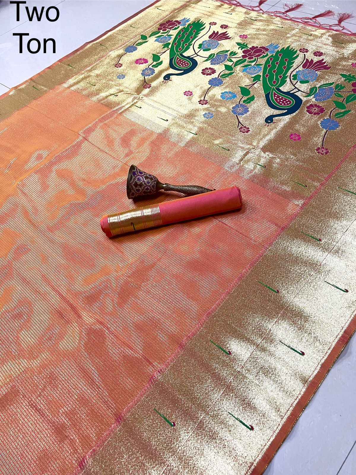 PURE SOFT KANCHIVRAM TISSUE PAITHANI SILK MUNIYA BODER SAREE AT WHOLESALE PRICE