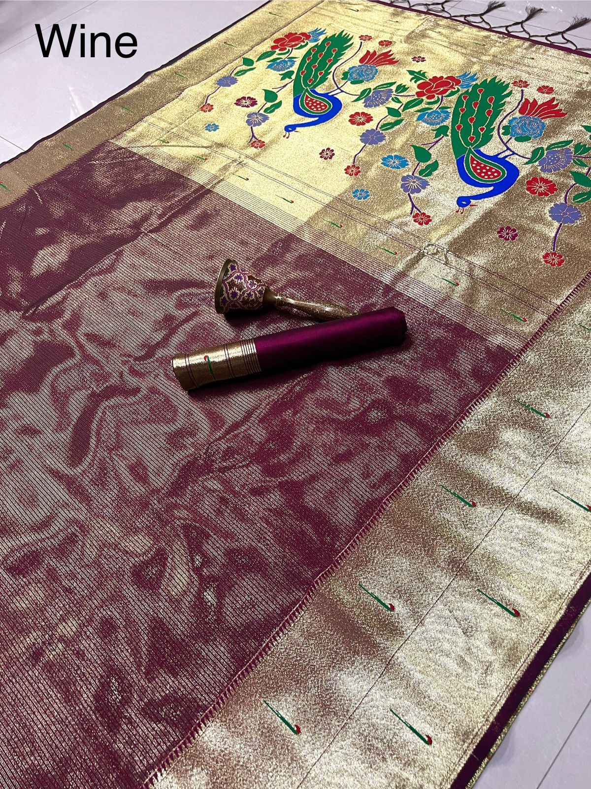 PURE SOFT KANCHIVRAM TISSUE PAITHANI SILK MUNIYA BODER SAREE AT WHOLESALE PRICE