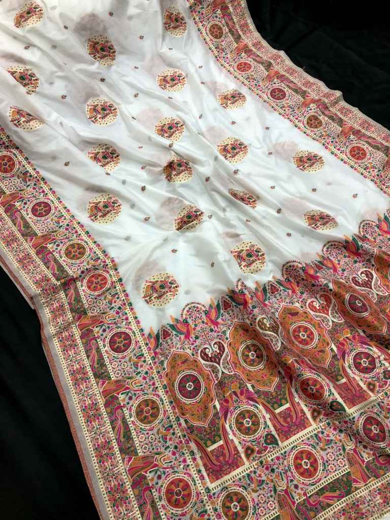 PURE & SOFT RAJWADI PASHMINA SILK WEAVING SAREE AT WHOLESALE PRICE