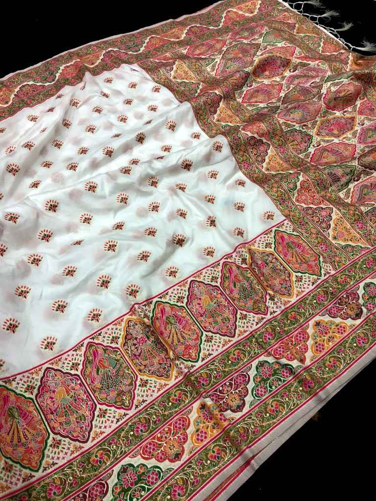PURE & SOFT RAJWADI PASHMINA SILK WEAVING SAREE AT WHOLESALE PRICE