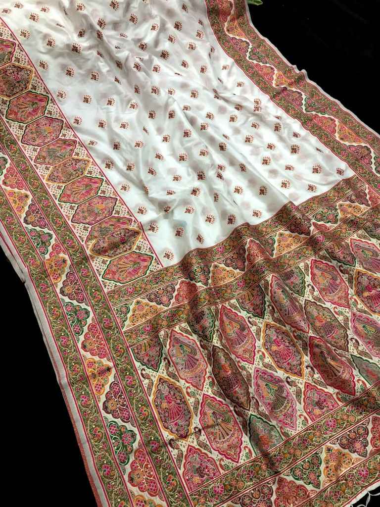 PURE & SOFT RAJWADI PASHMINA SILK WEAVING SAREE AT WHOLESALE PRICE