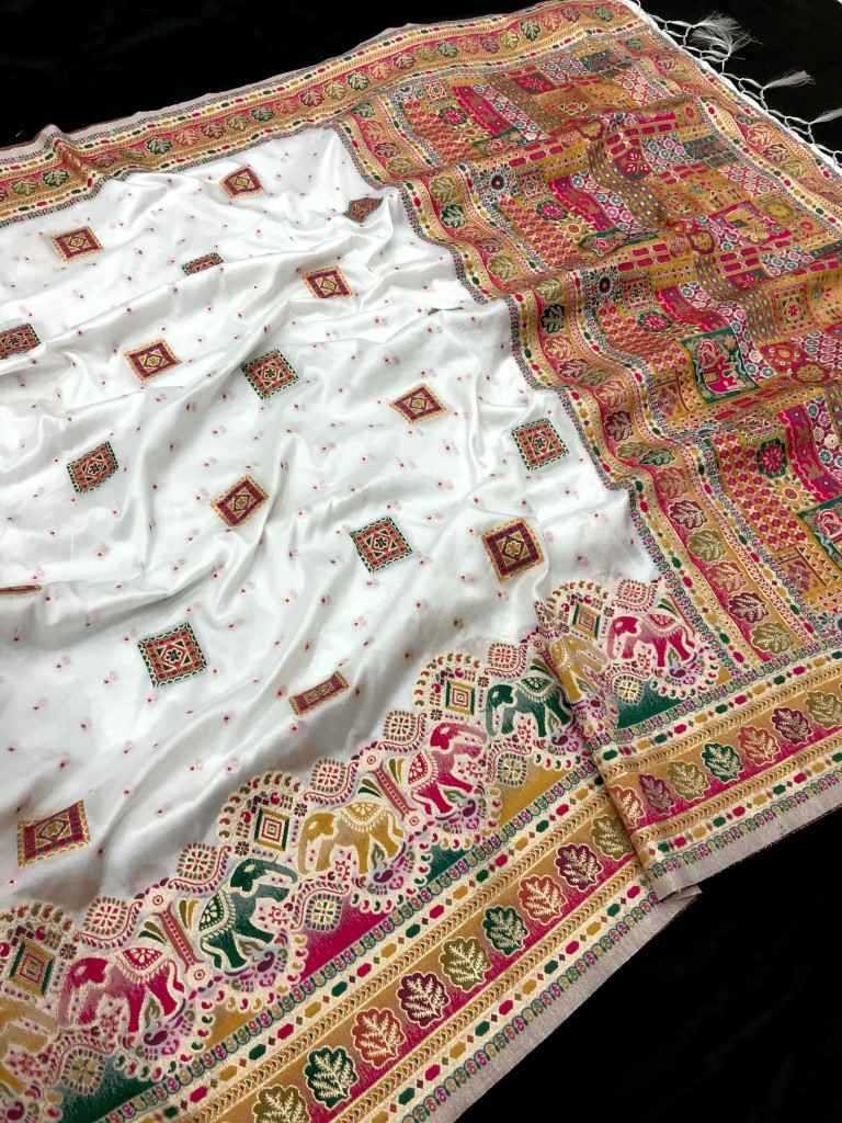 PURE & SOFT RAJWADI PASHMINA SILK WEAVING SAREE AT WHOLESALE PRICE