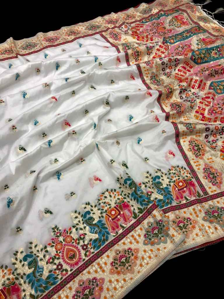 PURE & SOFT RAJWADI PASHMINA SILK WEAVING SAREE AT WHOLESALE PRICE