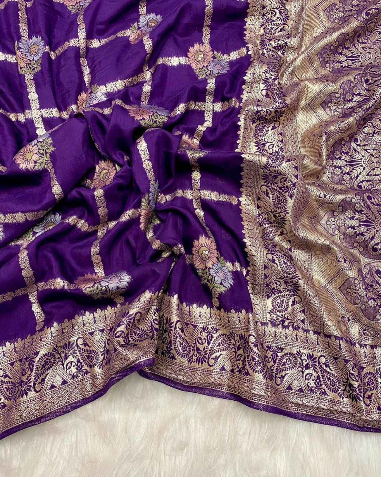 PURE SOFT RUSSIAN SILK ZARI AND MEENAKARI WEAVING SAREE AT WHOLESALE PRICE