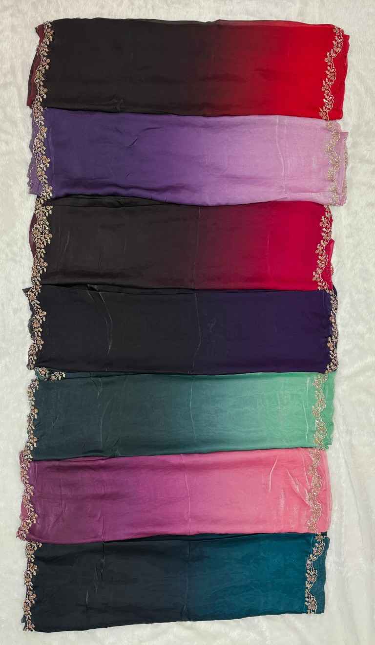 PURE SPACE SILK SHADED DIAMOND JARKHAN WORK SAREE AT WHOLESALE PRICE