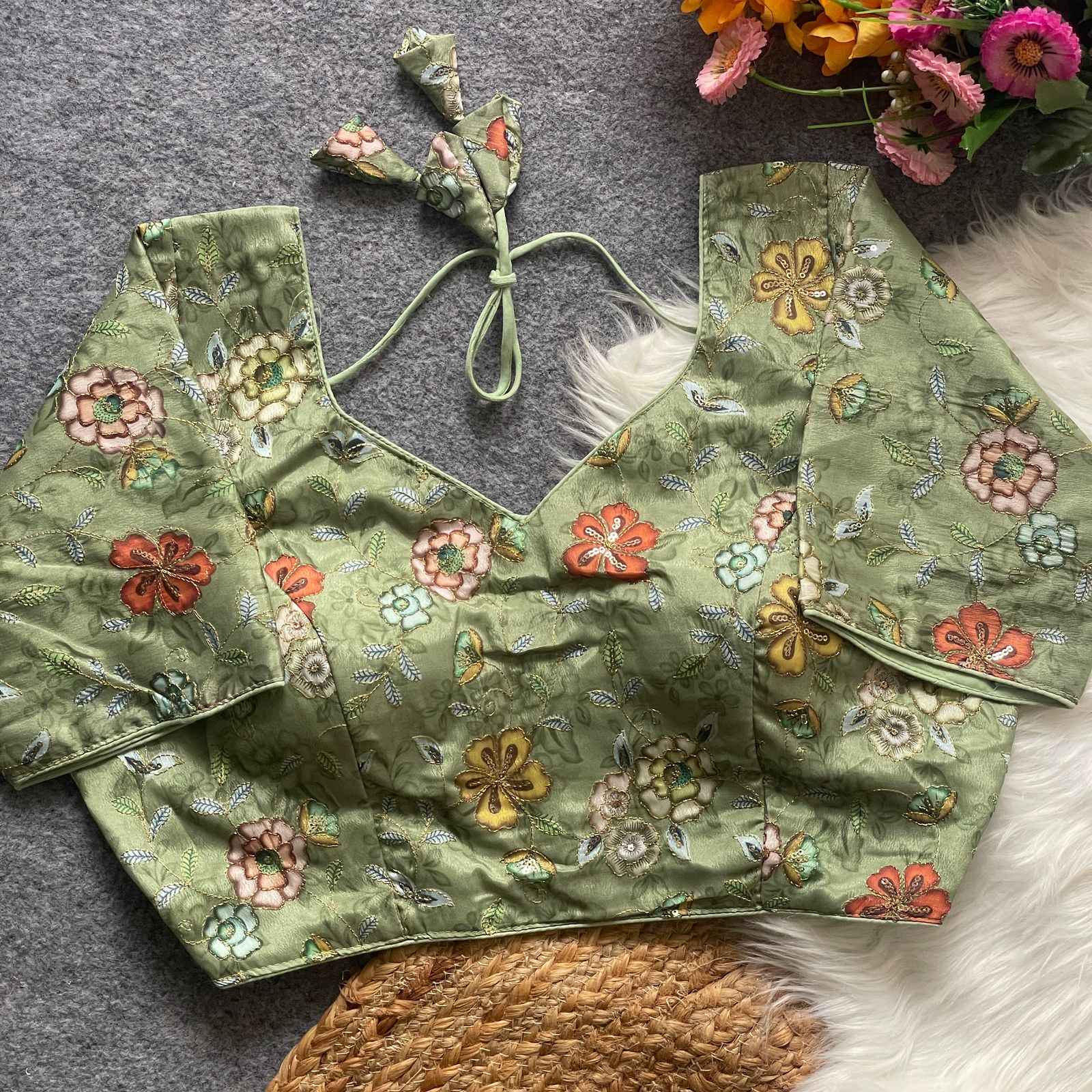 PURE TISSUE POSITION PRINTED BLOUSE AT WHOLESALE PRICE