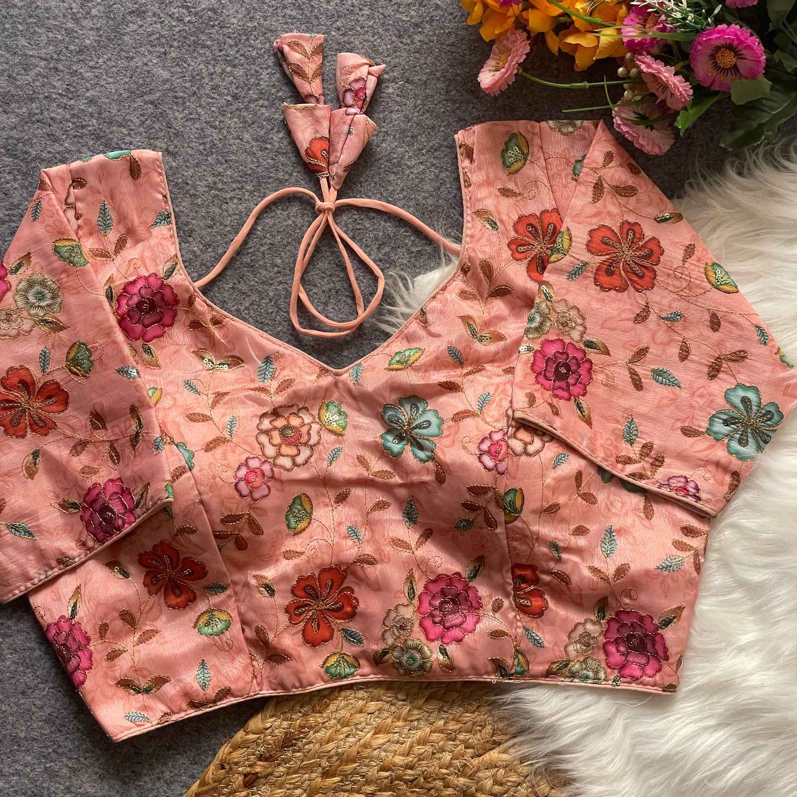 PURE TISSUE POSITION PRINTED BLOUSE AT WHOLESALE PRICE